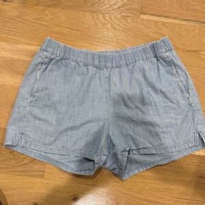 Women's Light Blue chambray Denim Shorts